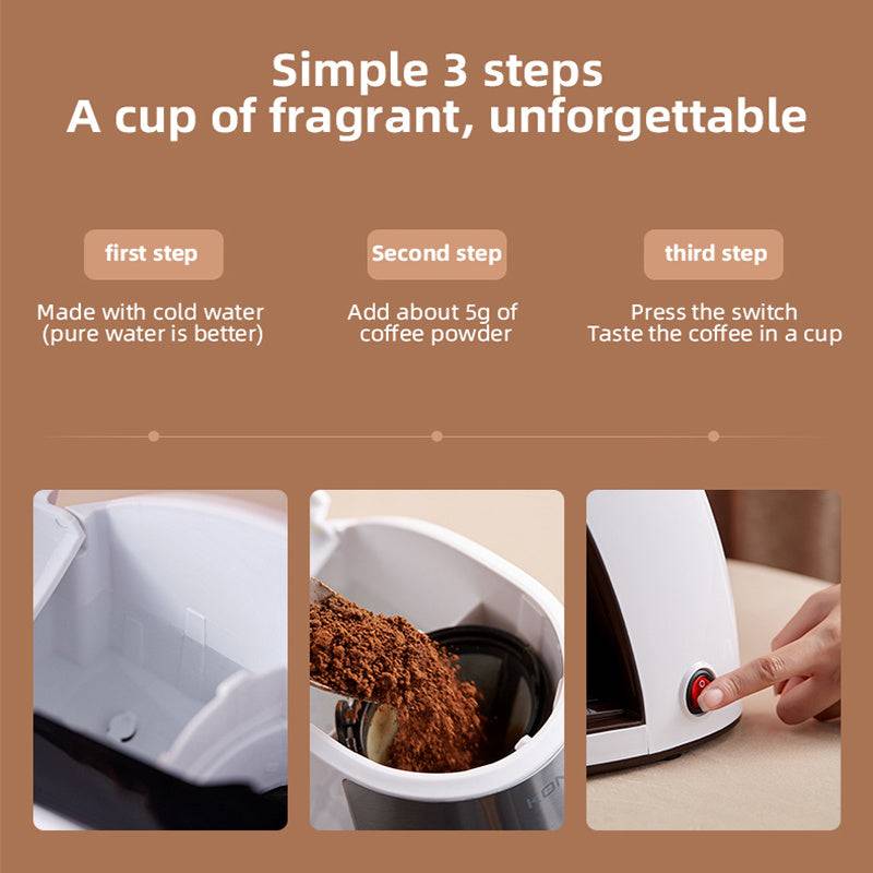 Compact Automatic Coffee Maker – Small Home & Office | Free Ceramic Cup Included - UrbanNest Co