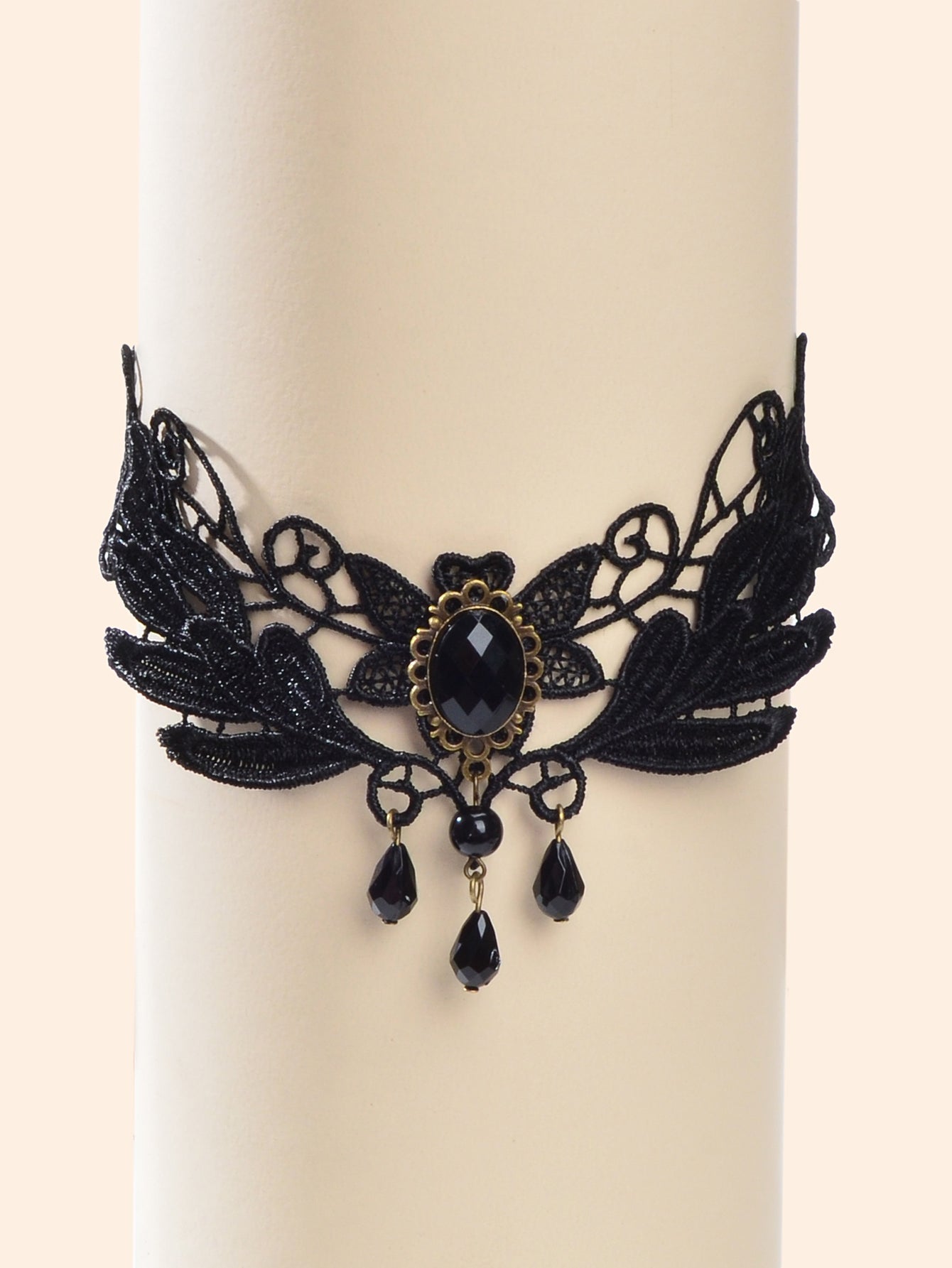 Black Hollow Collar Gothic Leaf Tattoo Lace Choker Costume Party Vintage Jewelry - UrbanNest Co