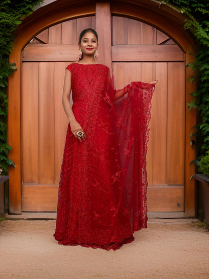 Gown with Glitter & Shimmery effect for Women by Shreekama - UrbanNest Co