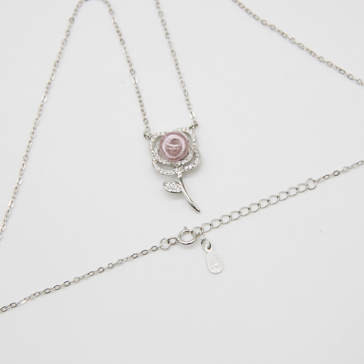 Sterling Silver Rose Garden Aroma Necklace - Pink | Energy & Healing | Diffuse on the go - UrbanNest Co