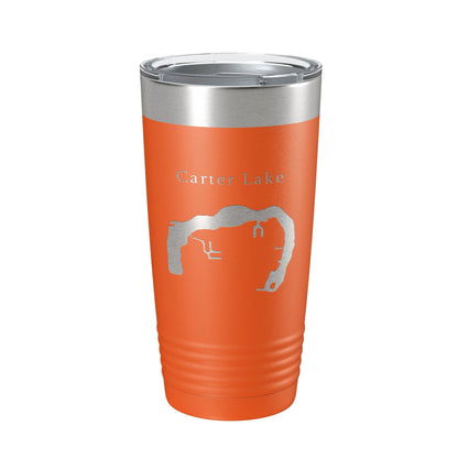 Carter Lake Map Tumbler Travel Mug Insulated Laser Engraved Coffee Cup Iowa Omaha Nebraska 20 oz - UrbanNest Co