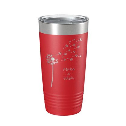 Dandelion Make A Wish Tumbler Travel Mug Gift Mom Daughter Her Women Girls Insulated Laser Engraved Coffee Cup 20 oz - UrbanNest Co