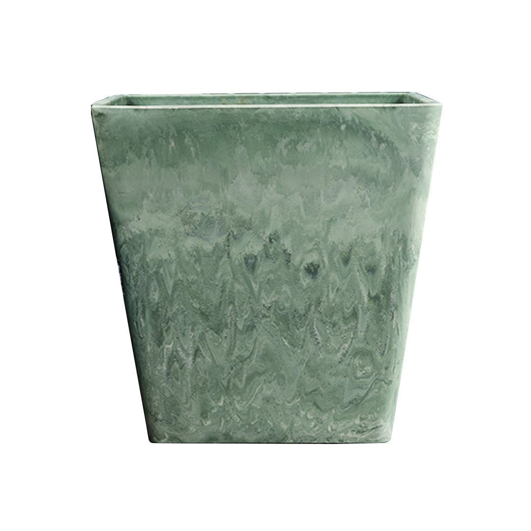 SOGA 27cm Green Grey Square Resin Plant Flower Pot in Cement Pattern Planter Cachepot for Indoor Home Office - UrbanNest Co