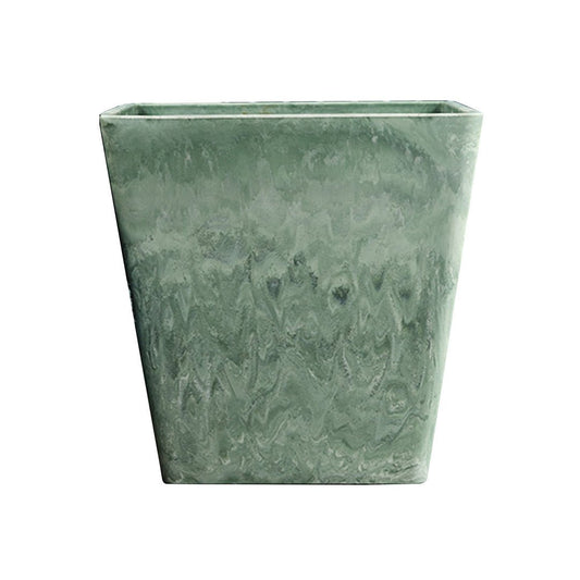 SOGA 27cm Green Grey Square Resin Plant Flower Pot in Cement Pattern Planter Cachepot for Indoor Home Office - UrbanNest Co