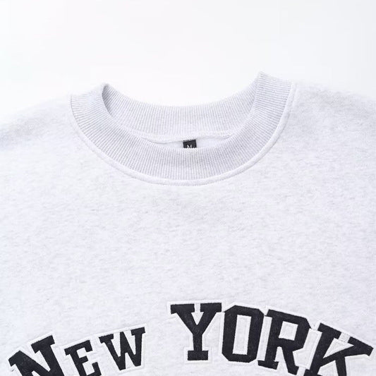 Loose text embroidered velvet hoodie - UrbanNest Co
