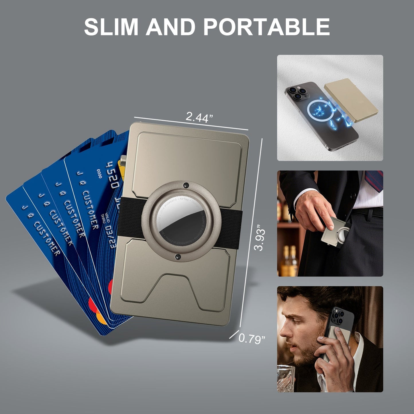 TOYFID All - Aluminum Pop Up Slide Rfid Slim Card Holder Wallet With Airtag Holder - UrbanNest Co