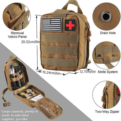 Multi - functional Outdoor First Aid Kit, Emergency Survival Gear with Trauma Bag for Camping, Hiking, Hunting Adventures - UrbanNest Co