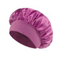 Solid Color Bath Cap Adult Fashion Satin Wide Brim Sleep Cap for Women Chemotherapy Hair Care - UrbanNest Co