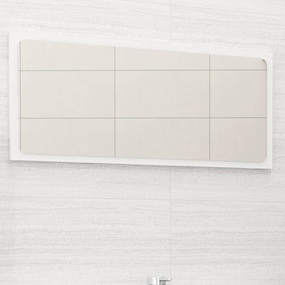 NNEVL Bathroom Mirror High Gloss White 80x1.5x37 cm Chipboard - UrbanNest Co