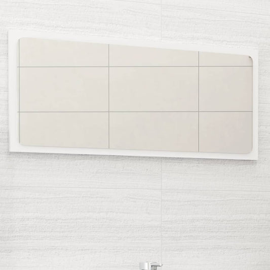 NNEVL Bathroom Mirror High Gloss White 80x1.5x37 cm Chipboard - UrbanNest Co