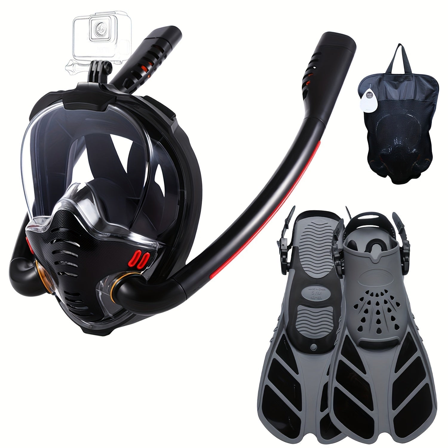 Full Face Snorkel Mask Set with Flippers - UrbanNest Co