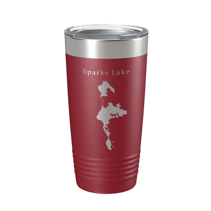Sparks Lake Map Tumbler Travel Mug Insulated Laser Engraved Coffee Cup Oregon 20 oz - UrbanNest Co