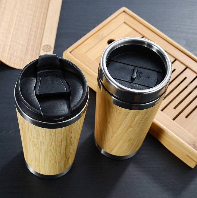 Leakproof Bamboo Travel Mug | 14oz Thermal Insulating Eco Coffee Cup - UrbanNest Co