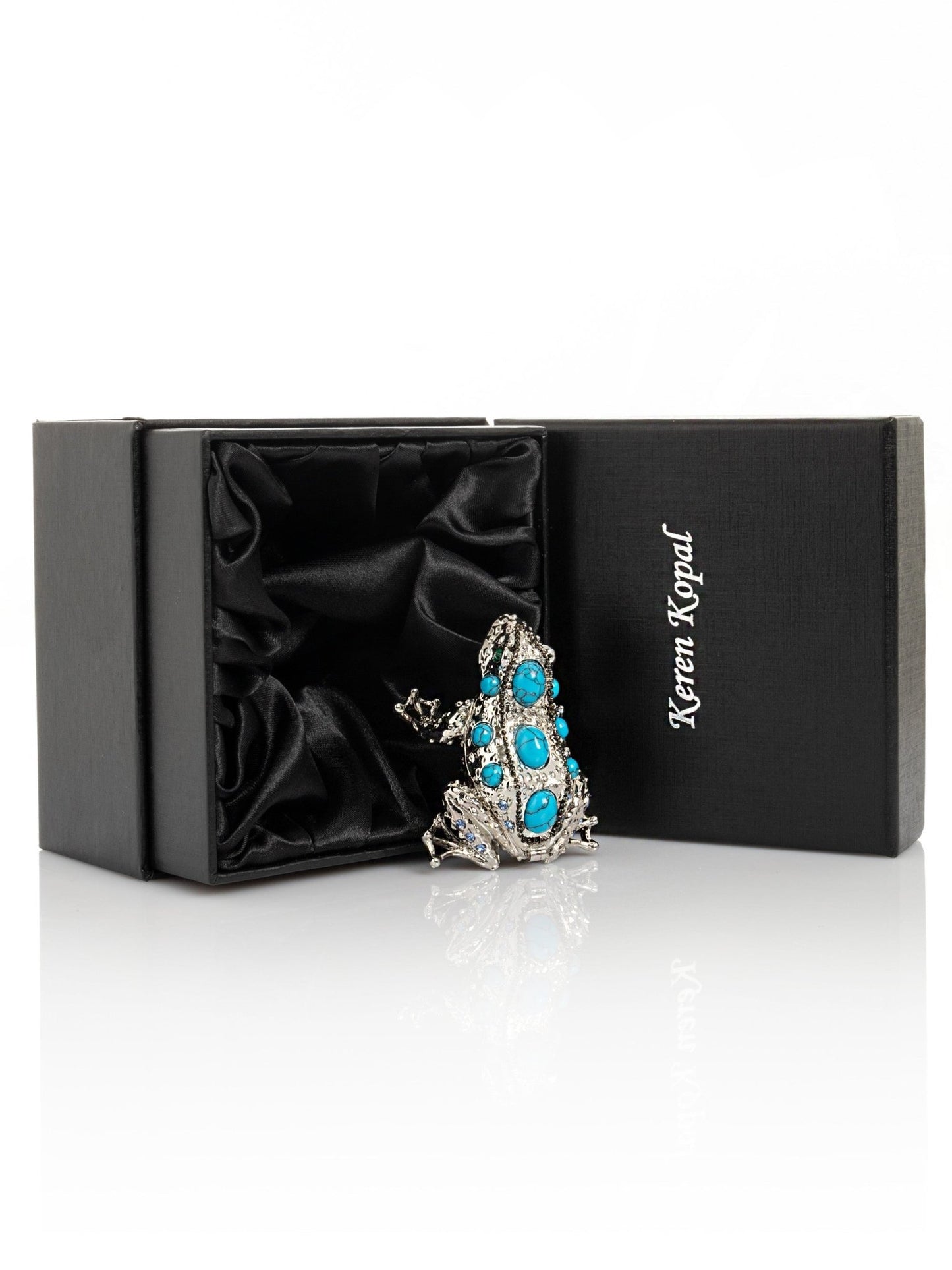 Silver Frog with Turquoise Gemstones - UrbanNest Co