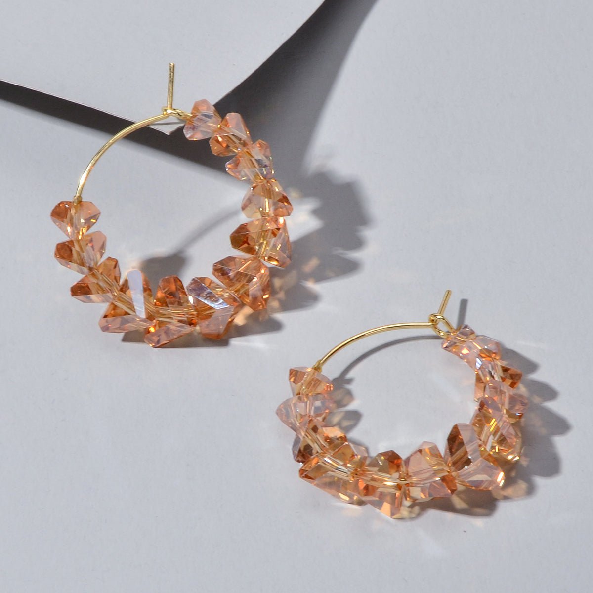 Ladies Jewellery Transparent Acrylic Beads Hoop Dangle Earrings Party Decoration - UrbanNest Co
