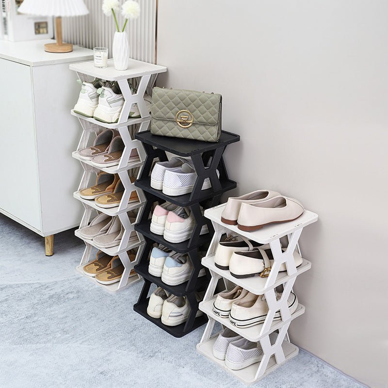 Stackable Plastic Shoe Rack, Vertical Dustproof Shoe Organizer, Sturdy Shoe Storage for Entryway - UrbanNest Co
