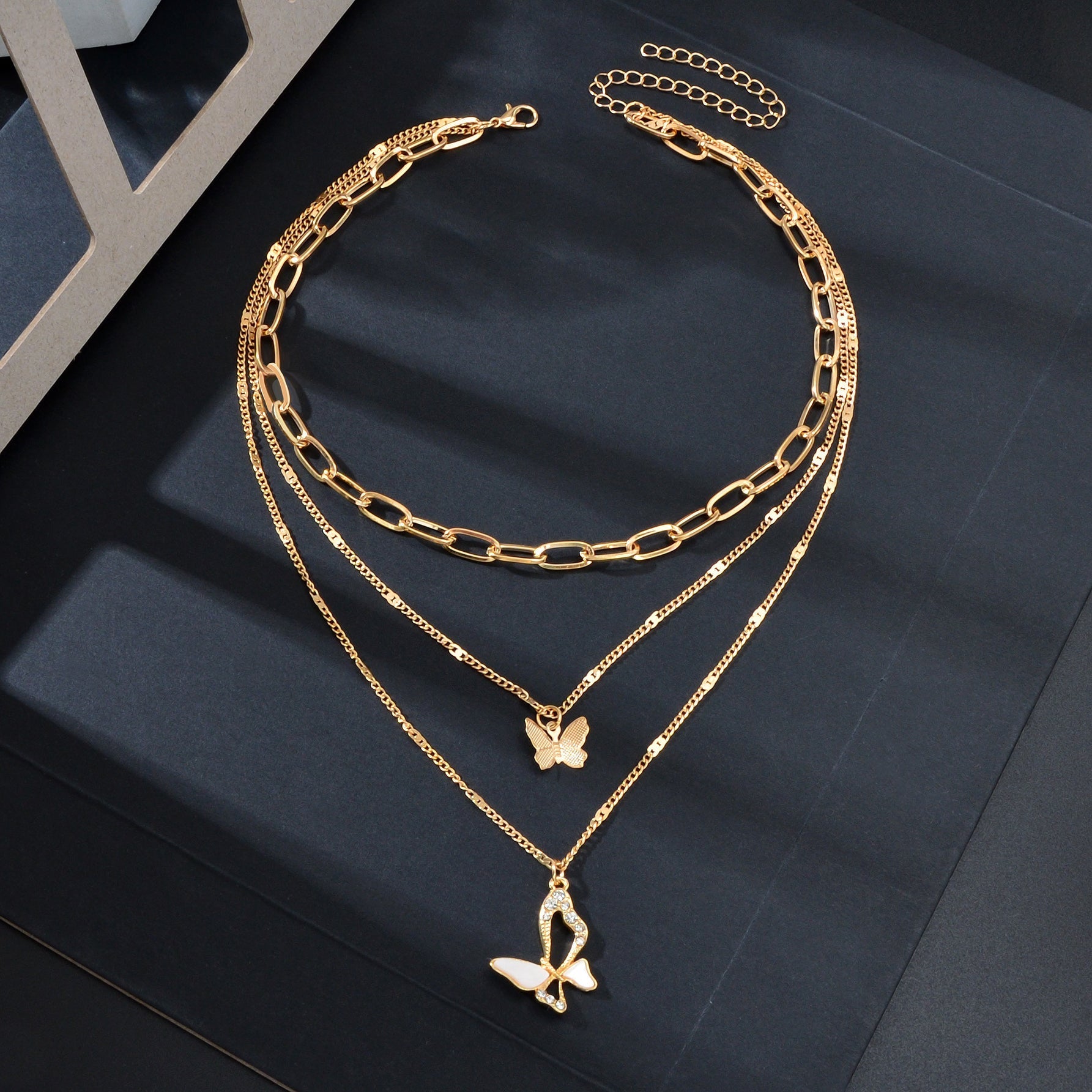 Elegant Golden Layered Chain Butterfly Pendant Necklace for Women Party Social gatherings Jewelry - UrbanNest Co