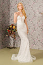 Floral Embroidery Illusion Sweetheart Lace Mermaid Wedding Gown - UrbanNest Co