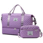 Checkered Dry - Wet Separation Sports Tote Bag Yoga Fitness Bag Large Capacity Shoe Compartment Travel Bag - UrbanNest Co