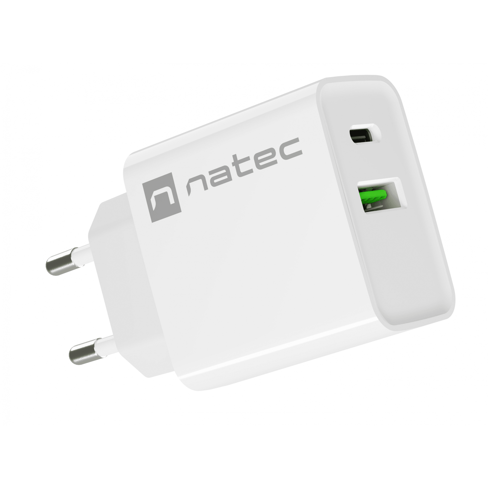 Natec Ribera NUC - 2061 USB - C / USB - A Hálózati töltő - Fehér (20W) - UrbanNest Co