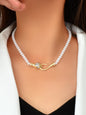 Punk Retro Pearl Beads Chain Gold Silver Snake Short Clavicle Statement Necklace - UrbanNest Co