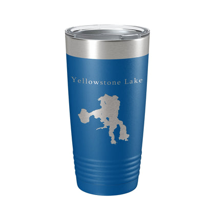 Yellowstone Lake Map Tumbler Travel Mug Insulated Laser Engraved Coffee Cup Wyoming 20 oz - UrbanNest Co