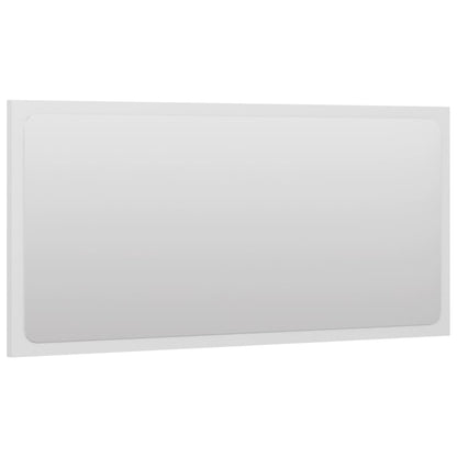 NNEVL Bathroom Mirror High Gloss White 80x1.5x37 cm Chipboard - UrbanNest Co