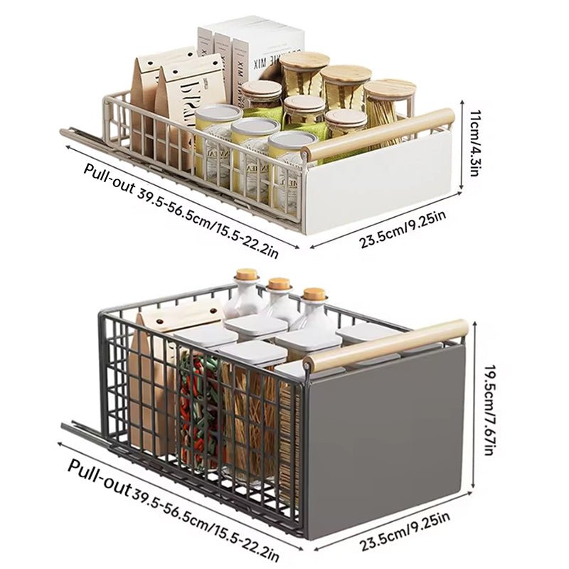 New Kitchen Pull - Out Cabinet Organizer, Sliding Rail Drawer for Spice and Bottle Storage - UrbanNest Co