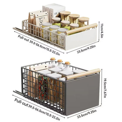 New Kitchen Pull - Out Cabinet Organizer, Sliding Rail Drawer for Spice and Bottle Storage - UrbanNest Co