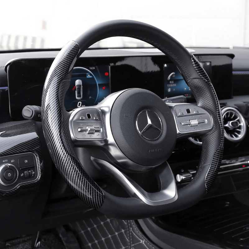 1Pair Carbon Fiber Universal Car Steering Wheel Cover - UrbanNest Co