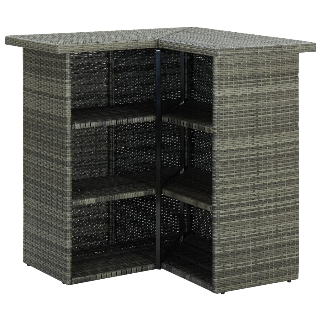 NNEVL 16 Piece Garden Bar Set with Cushions Poly Rattan Grey - UrbanNest Co
