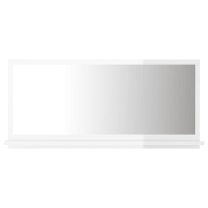 NNEVL Bathroom Mirror High Gloss White 80x10.5x37cm Chipboard - UrbanNest Co