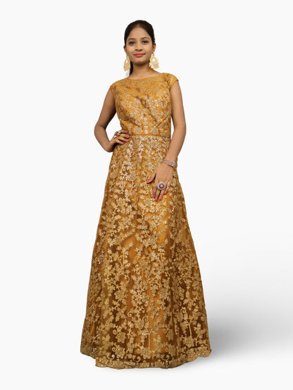 Gown with Shimmery Rubber & Beads Work by Shreekama - UrbanNest Co