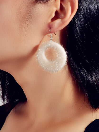 Unique Designer White Circle Big Chunky Dangle Earrings for Women Party Holiday - UrbanNest Co