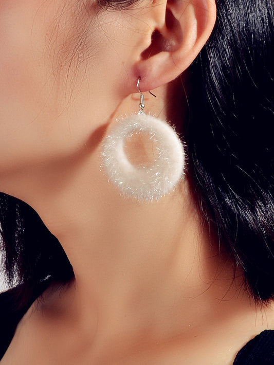 Unique Designer White Circle Big Chunky Dangle Earrings for Women Party Holiday - UrbanNest Co