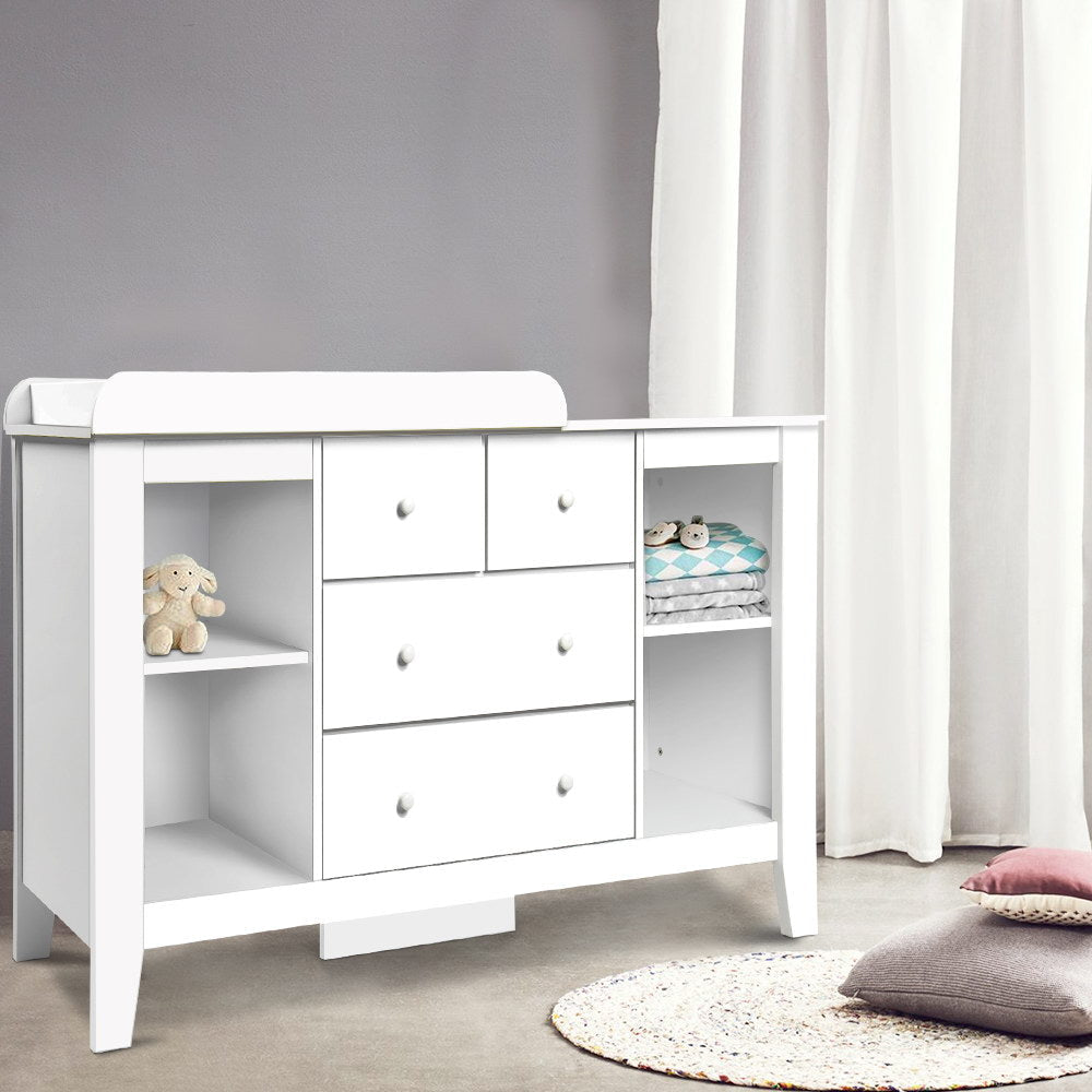 Keezi Baby Changing Table Diaper Station Drawers Chest Cabinet Nursery Furniture - UrbanNest Co