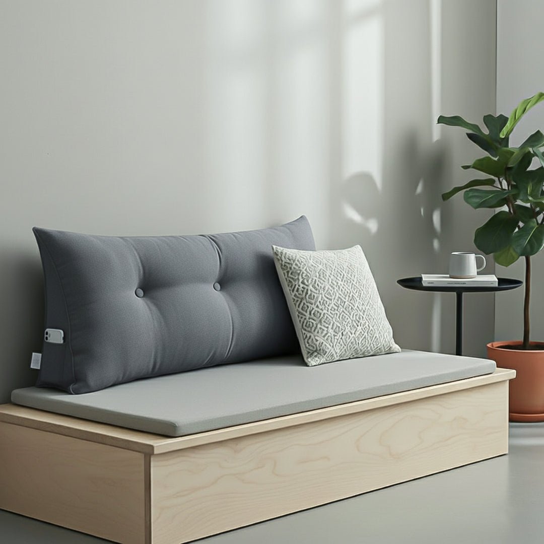 SOGA 4X 100cm Dark Grey Triangular Wedge Bed Pillow Headboard Backrest Bedside Tatami Cushion Home Decor - UrbanNest Co
