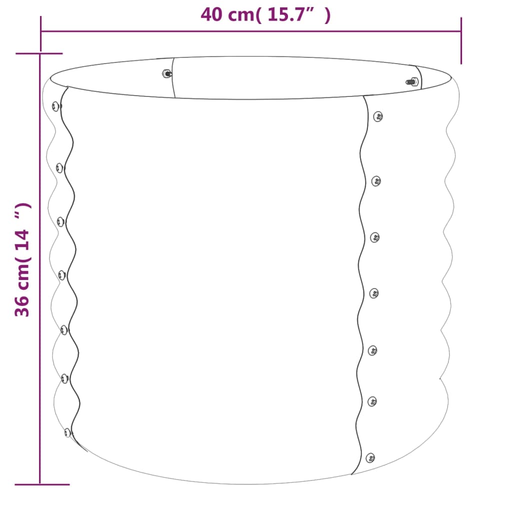 NNEVL Garden Planter Powder - coated Steel 40x40x36 cm Silver - UrbanNest Co