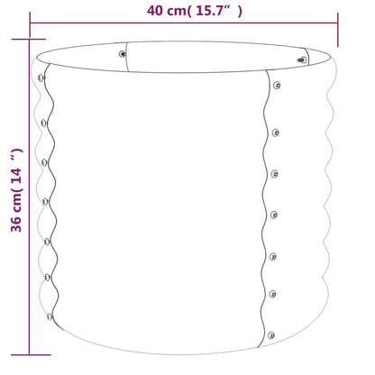 NNEVL Garden Planter Powder - coated Steel 40x40x36 cm Silver - UrbanNest Co