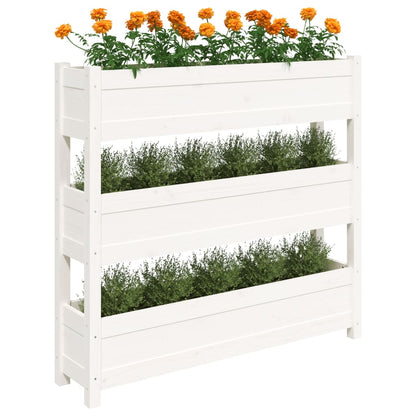 NNEVL Planter White 112x25x104.5 cm Solid Wood Pine - UrbanNest Co