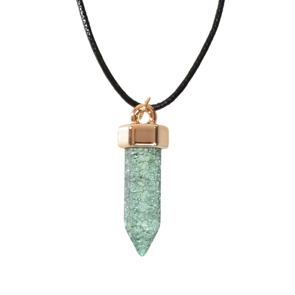 Boho Jewelry Black Leather Rope Colorful Bullet Shape Textured Pendant Necklace - UrbanNest Co