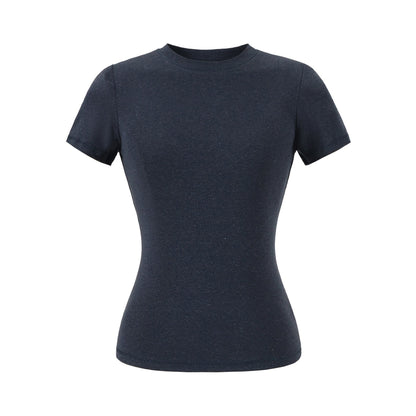 Round neck short sleeved T-shirt for women - UrbanNest Co
