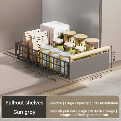 New Kitchen Pull - Out Cabinet Organizer, Sliding Rail Drawer for Spice and Bottle Storage - UrbanNest Co