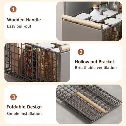 New Kitchen Pull - Out Cabinet Organizer, Sliding Rail Drawer for Spice and Bottle Storage - UrbanNest Co