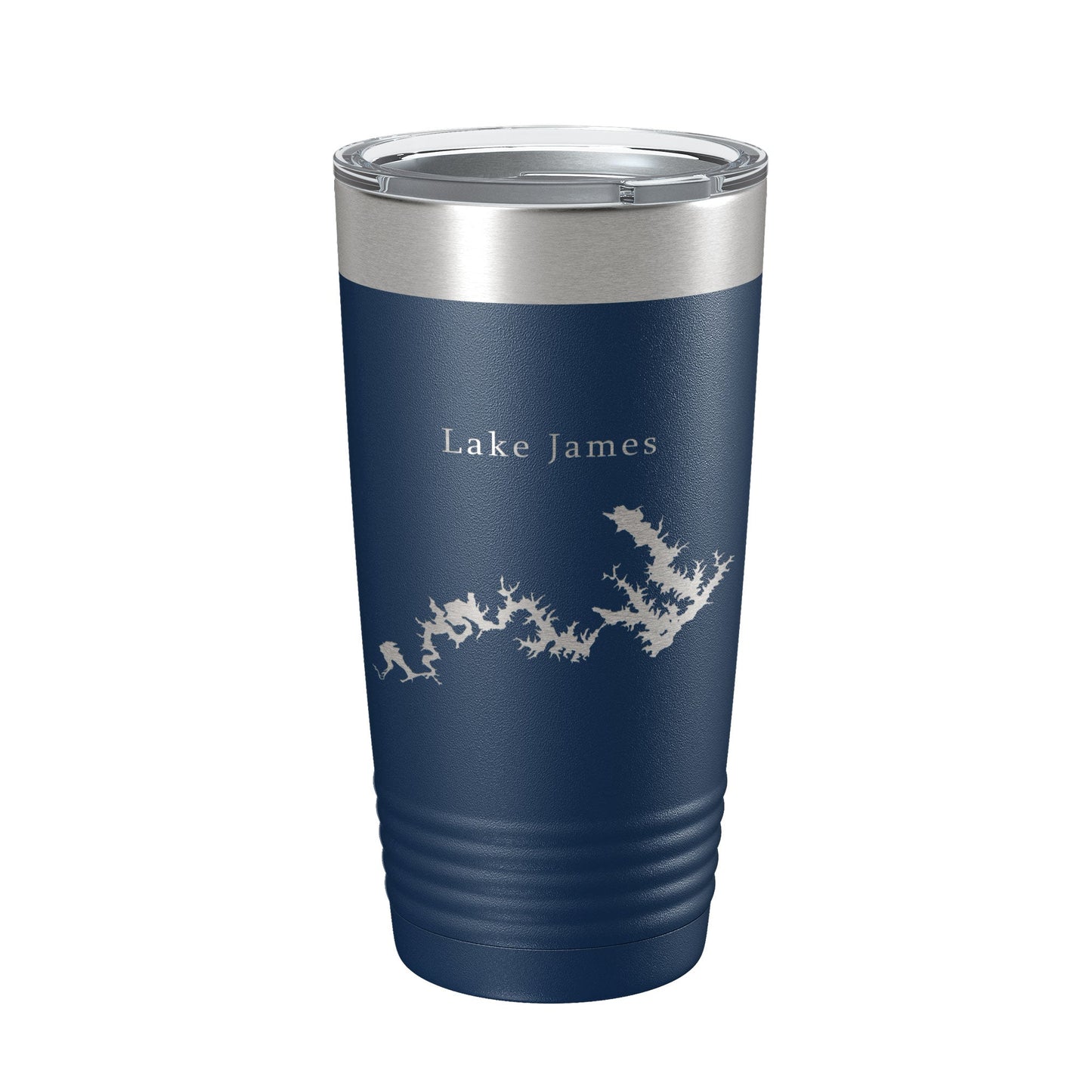 Lake James Map Tumbler Travel Mug Insulated Laser Engraved Coffee Cup North Carolina 20 oz - UrbanNest Co