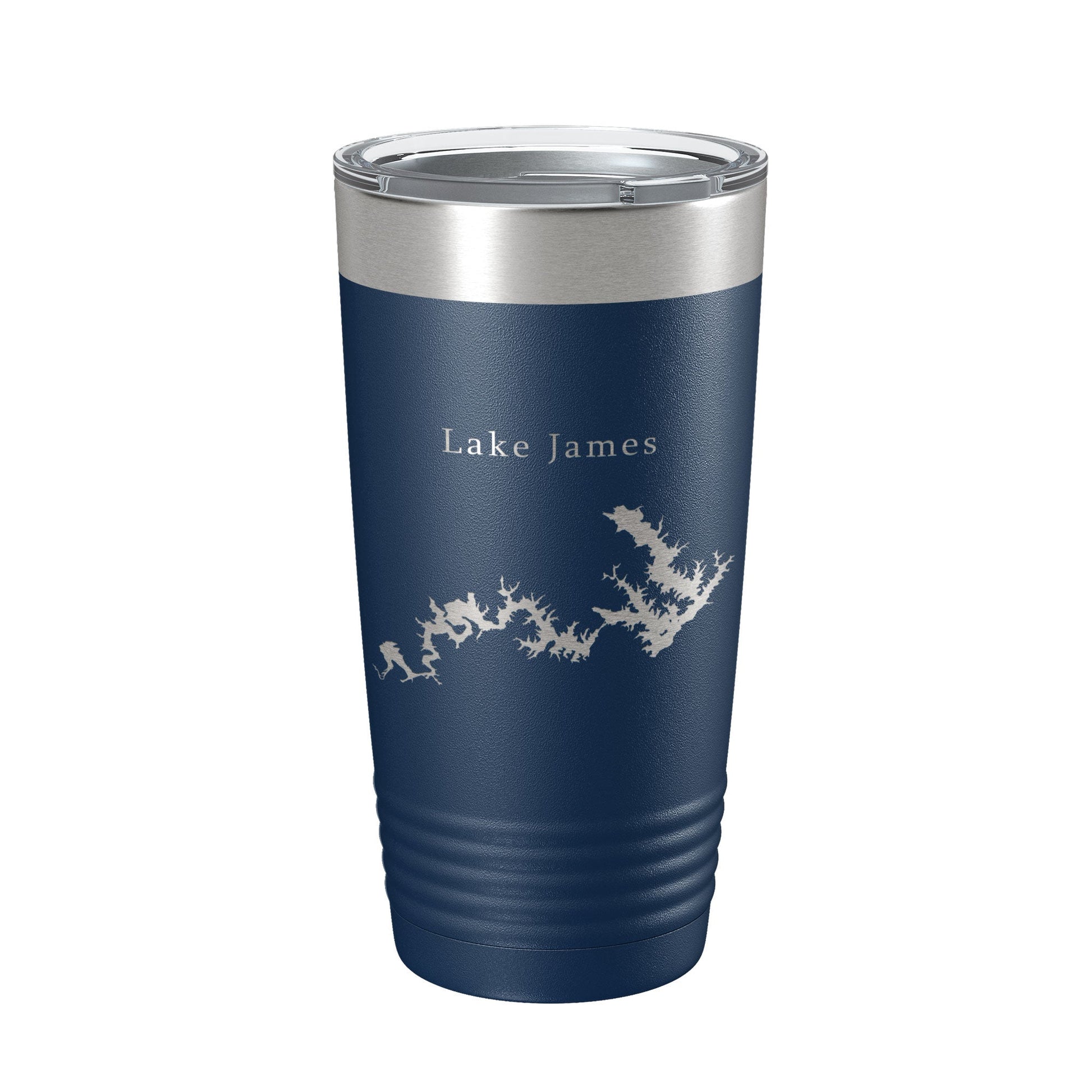 Lake James Map Tumbler Travel Mug Insulated Laser Engraved Coffee Cup North Carolina 20 oz - UrbanNest Co