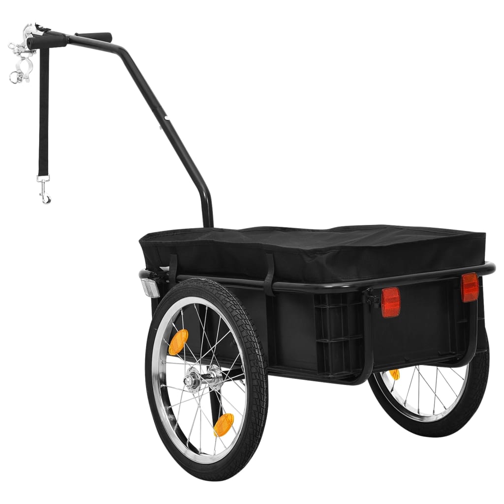 NNEVL Bike Cargo Trailer/Hand Wagon 155x60x83 cm Steel Black - UrbanNest Co