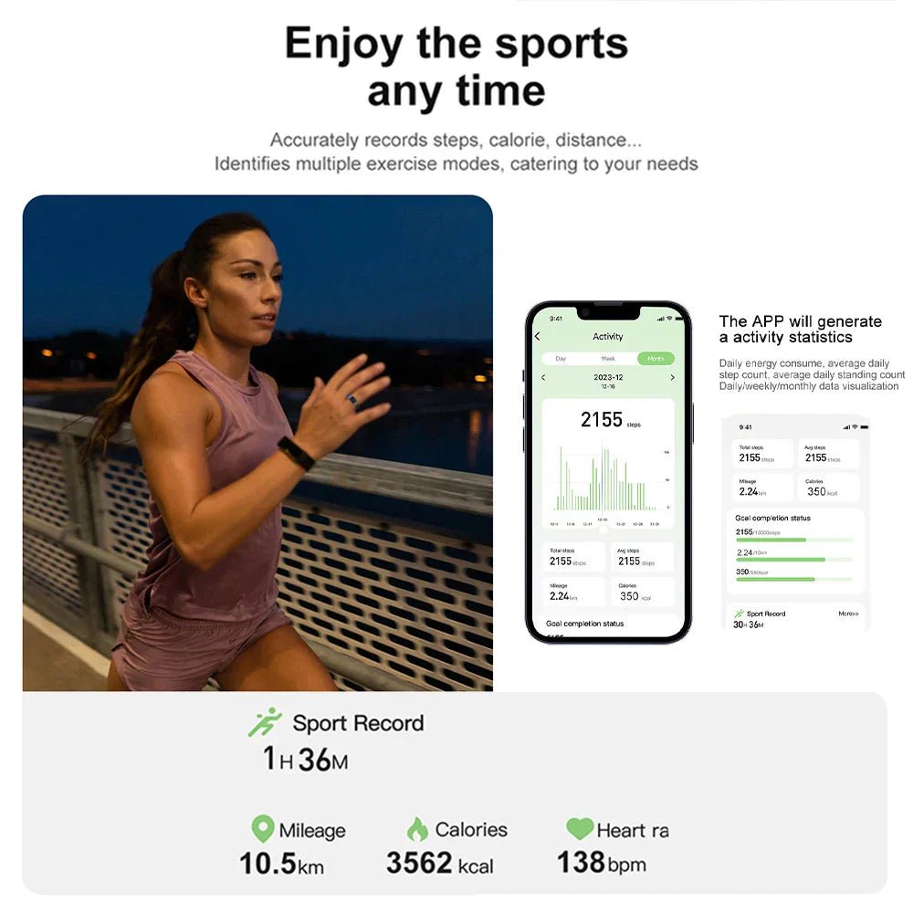 Titanium Steel Smart Ring with Health Monitoring, IP68 Waterproof, and Multi - sport Modes - UrbanNest Co