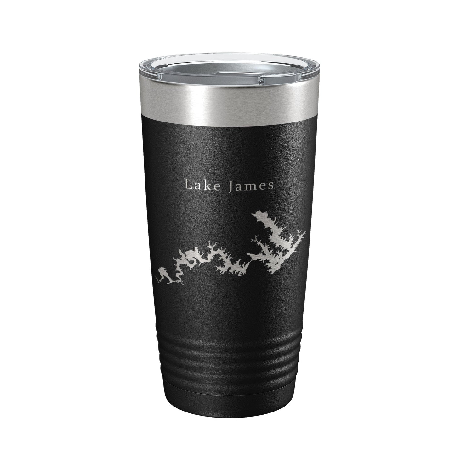 Lake James Map Tumbler Travel Mug Insulated Laser Engraved Coffee Cup North Carolina 20 oz - UrbanNest Co