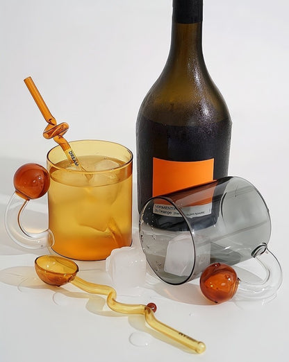 Hand Blown Lollipop Mugs - Whimsical Eclectic Dopamine Drinking Glasses for Coffee, Tea & Juice - UrbanNest Co